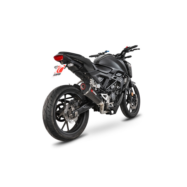 Scorpion Exhaust Honda CB 125 R, Euro 5+ 2024 - 2025 Serket Taper Full System Carbon Fibre Sleeve